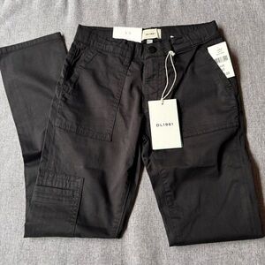 DL1961 Brady Slim, Black Cargo, Size 10
